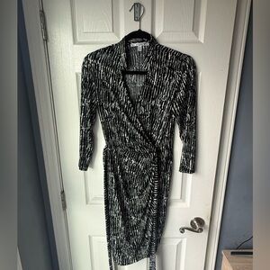 Maggot London Black and White Patterned Wrap Dress